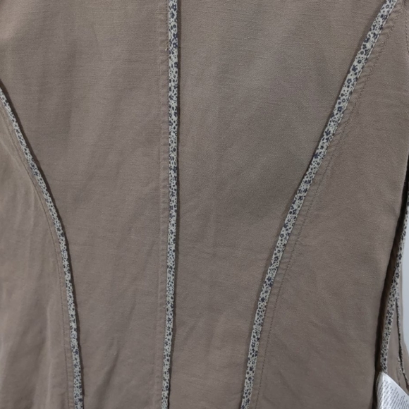 Poetry tan viscose/linen/cotton blazer-sz 2 - Picture 7 of 8